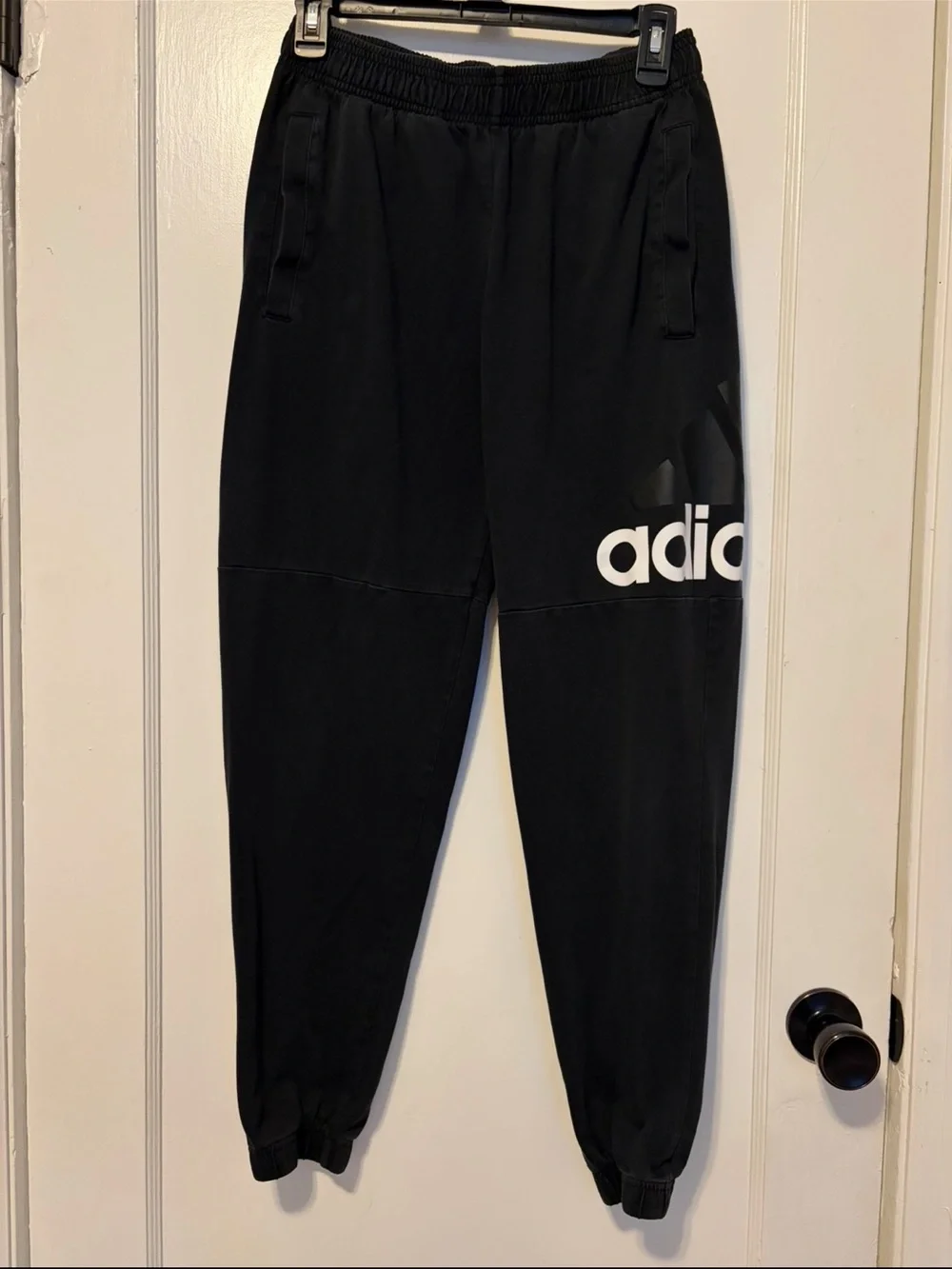 Adidas Black Logo Track Sweatpant Joggers